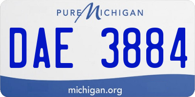MI license plate DAE3884