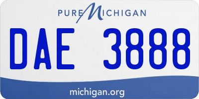 MI license plate DAE3888