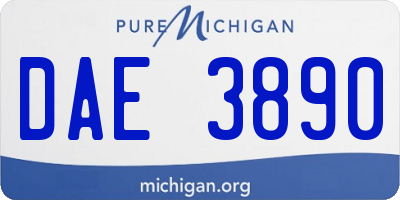 MI license plate DAE3890