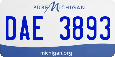 MI license plate DAE3893