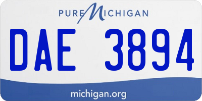 MI license plate DAE3894