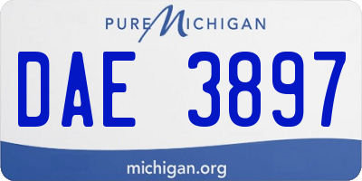MI license plate DAE3897