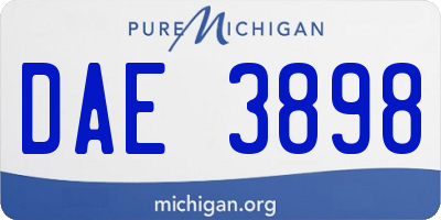 MI license plate DAE3898