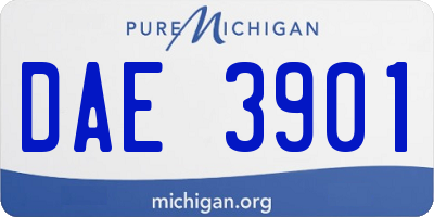 MI license plate DAE3901