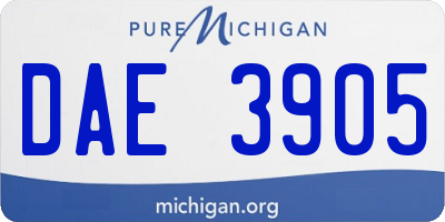 MI license plate DAE3905