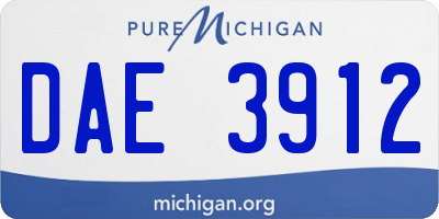 MI license plate DAE3912