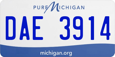 MI license plate DAE3914