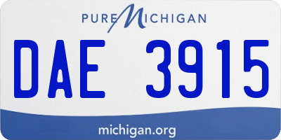 MI license plate DAE3915