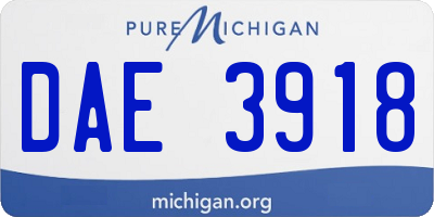 MI license plate DAE3918