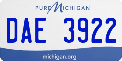 MI license plate DAE3922