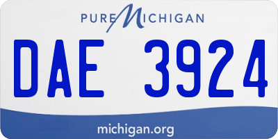 MI license plate DAE3924