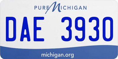 MI license plate DAE3930