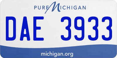 MI license plate DAE3933