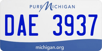 MI license plate DAE3937
