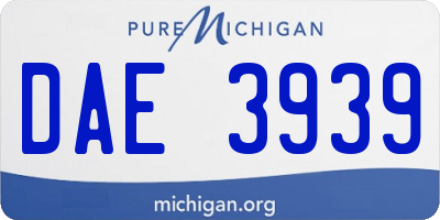 MI license plate DAE3939