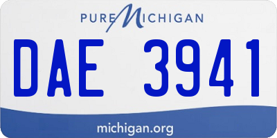 MI license plate DAE3941