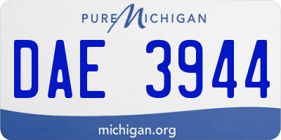 MI license plate DAE3944