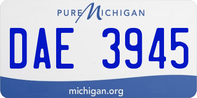 MI license plate DAE3945
