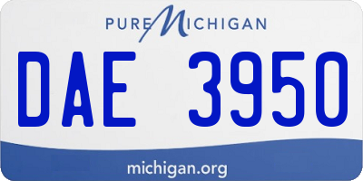 MI license plate DAE3950
