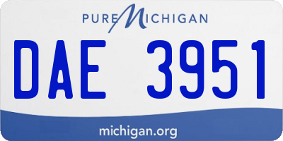 MI license plate DAE3951