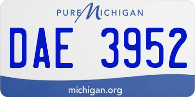MI license plate DAE3952