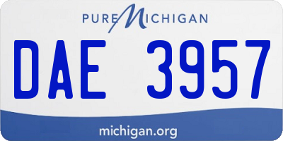 MI license plate DAE3957