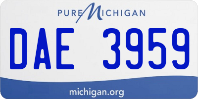 MI license plate DAE3959