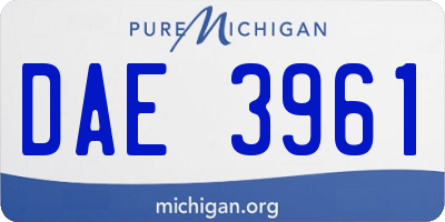 MI license plate DAE3961