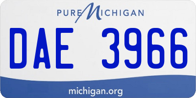 MI license plate DAE3966