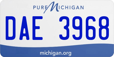 MI license plate DAE3968