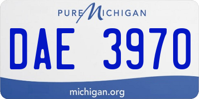MI license plate DAE3970