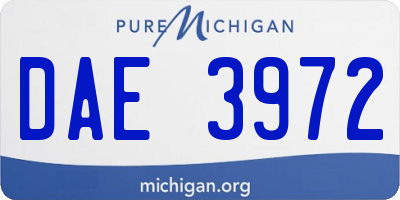 MI license plate DAE3972