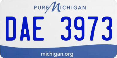 MI license plate DAE3973