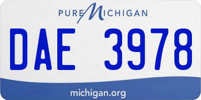 MI license plate DAE3978