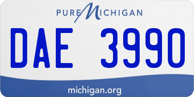 MI license plate DAE3990