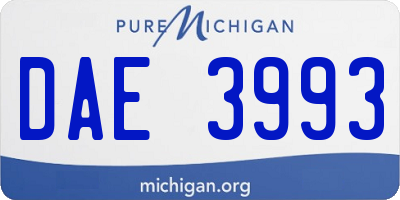 MI license plate DAE3993