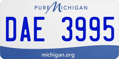 MI license plate DAE3995