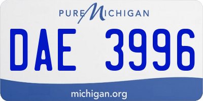 MI license plate DAE3996