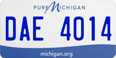 MI license plate DAE4014