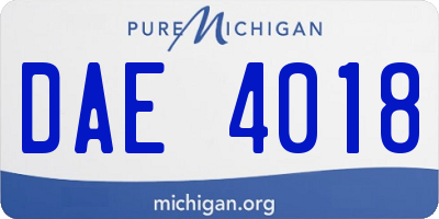 MI license plate DAE4018