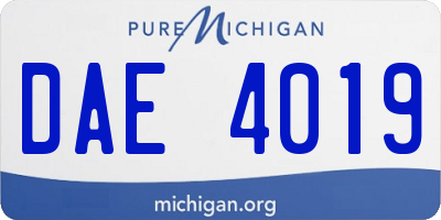 MI license plate DAE4019