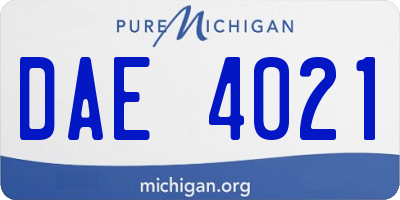 MI license plate DAE4021