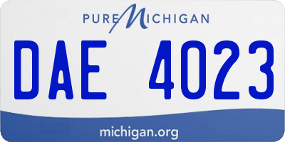 MI license plate DAE4023