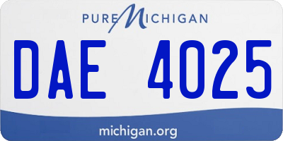 MI license plate DAE4025