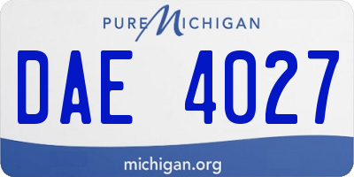 MI license plate DAE4027