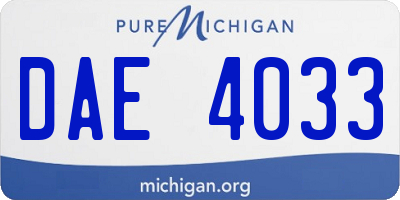 MI license plate DAE4033