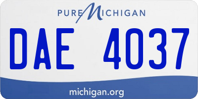 MI license plate DAE4037