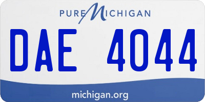 MI license plate DAE4044