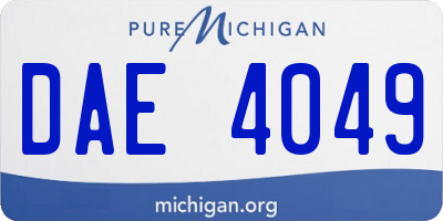 MI license plate DAE4049