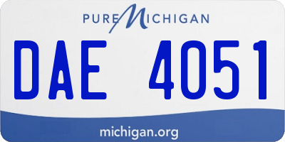 MI license plate DAE4051